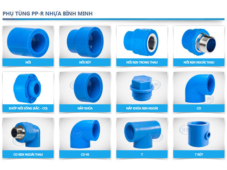 Phụ tùng nhựa bình minh PP-R